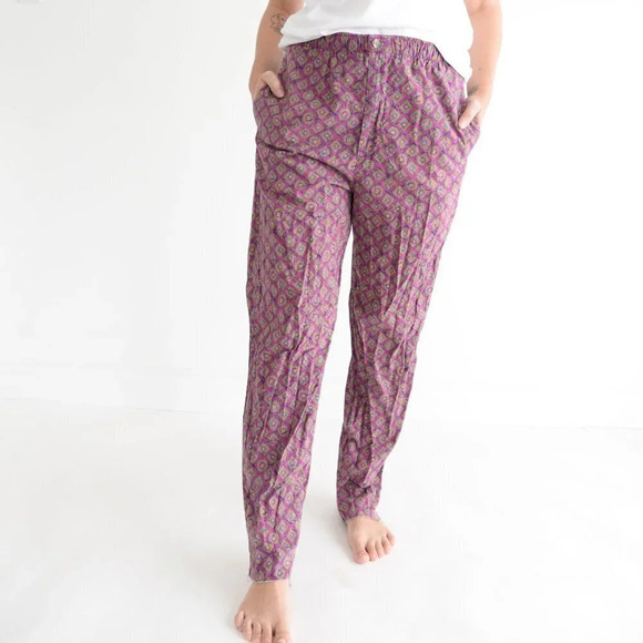 Vintage L.L. Bean Purple  with Shape Design Pants Med - Picture 1 of 14